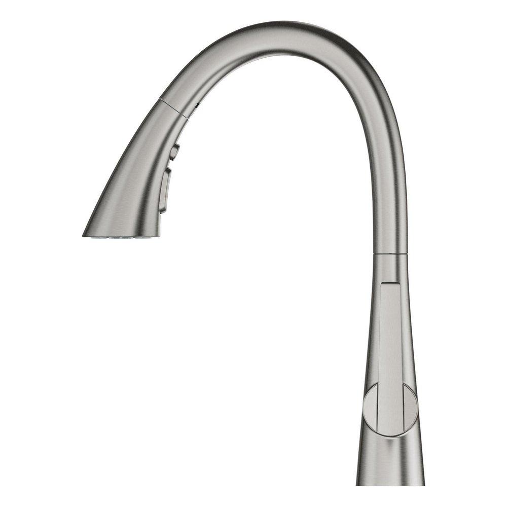 GROHE SuperSteel Infinity™ Monoblock Single Handle Pull Out Kitchen Faucet 