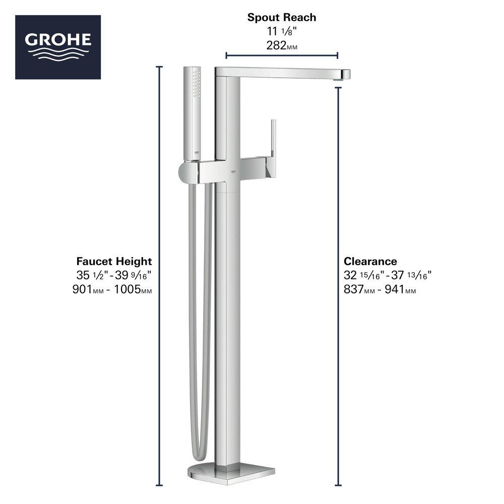 GROHE Chrome Single Handle Lever Floor Mount Filler 