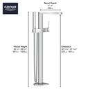 GROHE Chrome Single Handle Lever Floor Mount Filler 