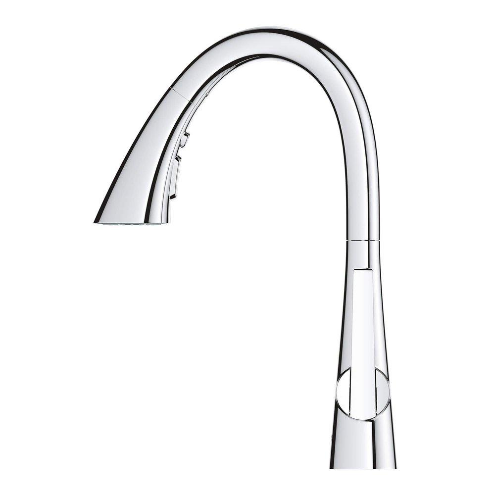GROHE Chrome Single Handle Pull Out Kitchen Faucet 