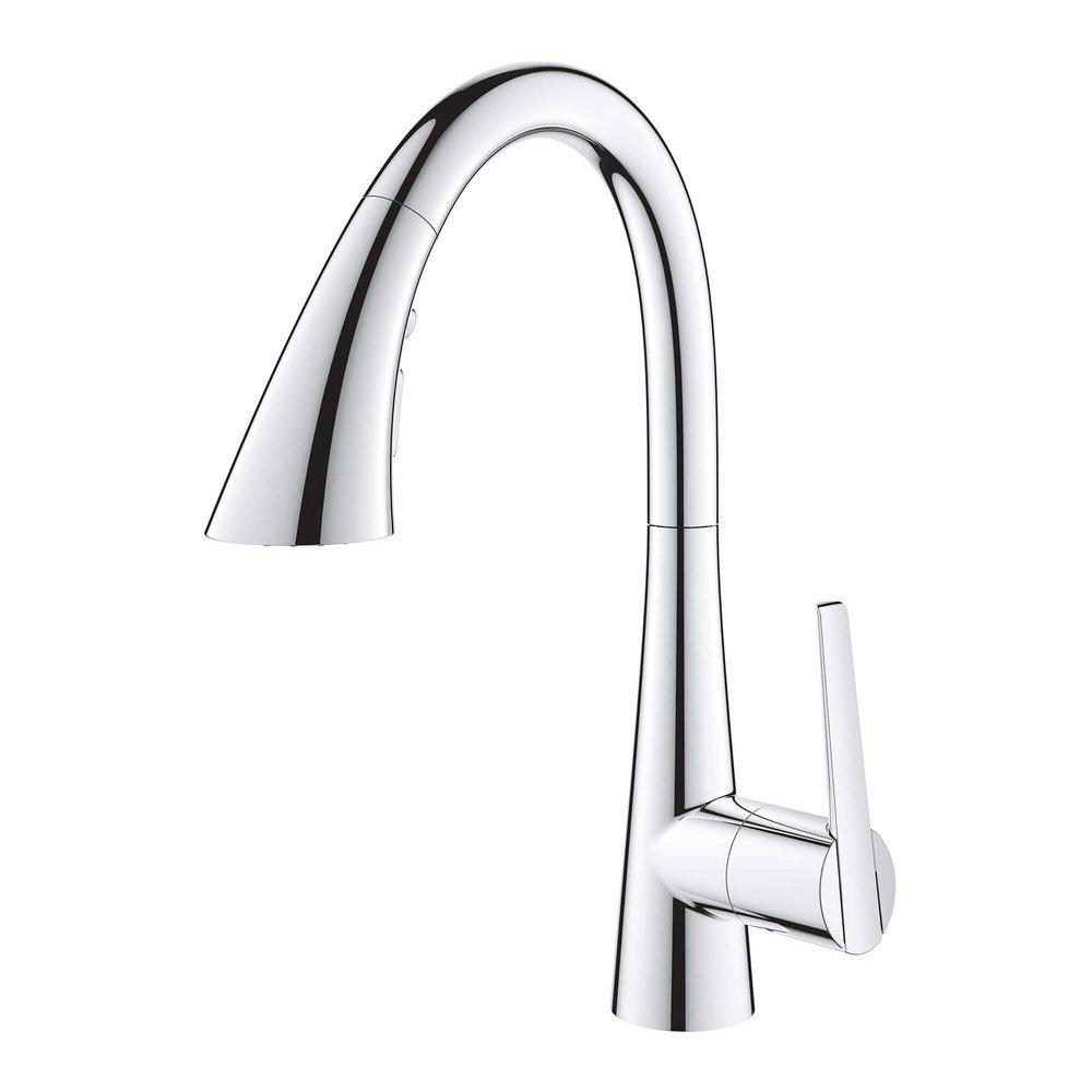 GROHE Chrome Single Handle Pull Out Kitchen Faucet 