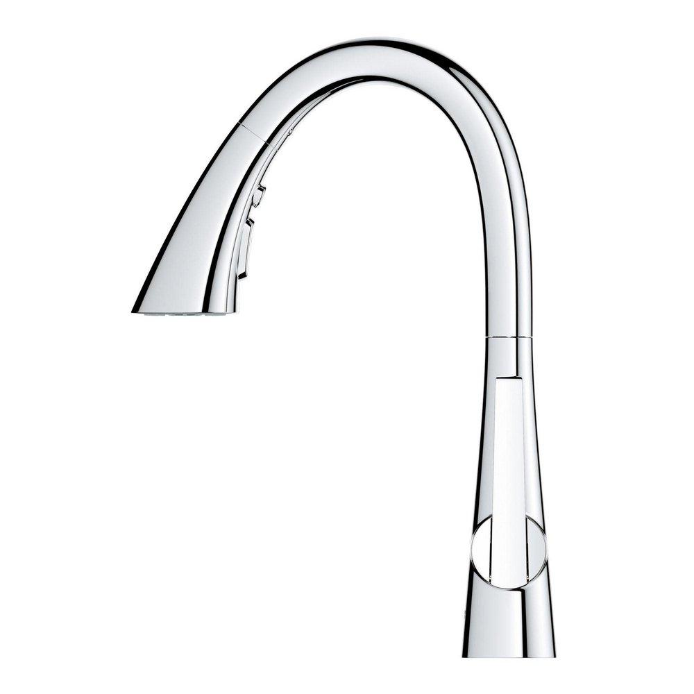 GROHE Chrome Single Handle Pull Out Kitchen Faucet 