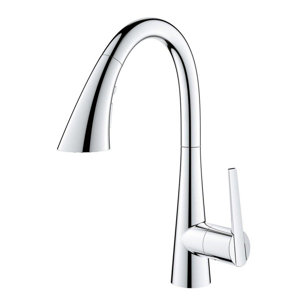 GROHE Chrome Single Handle Pull Out Kitchen Faucet 