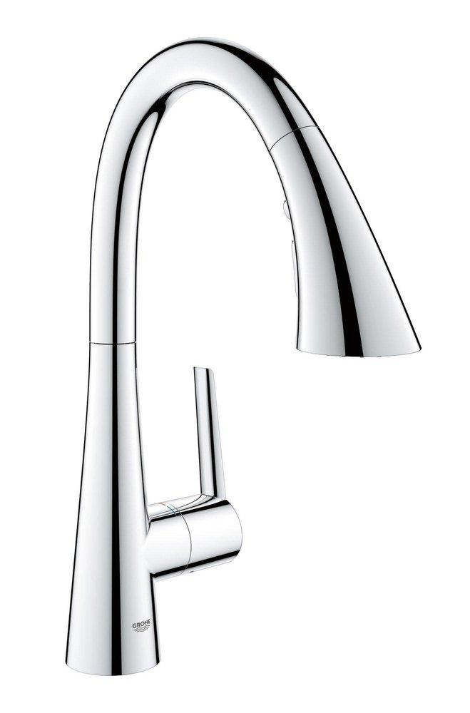 GROHE Chrome Single Handle Pull Out Kitchen Faucet 
