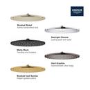 GROHE Graphite Single PureRain,Full and Rain Showerhead 