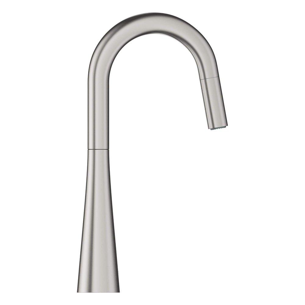 GROHE SuperSteel Infinity Single Handle Pull Out Kitchen Faucet 