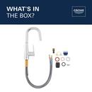 GROHE SuperSteel Infinity Single Handle Pull Out Kitchen Faucet 