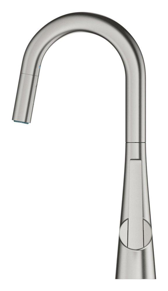 GROHE SuperSteel Infinity Single Handle Pull Out Kitchen Faucet 