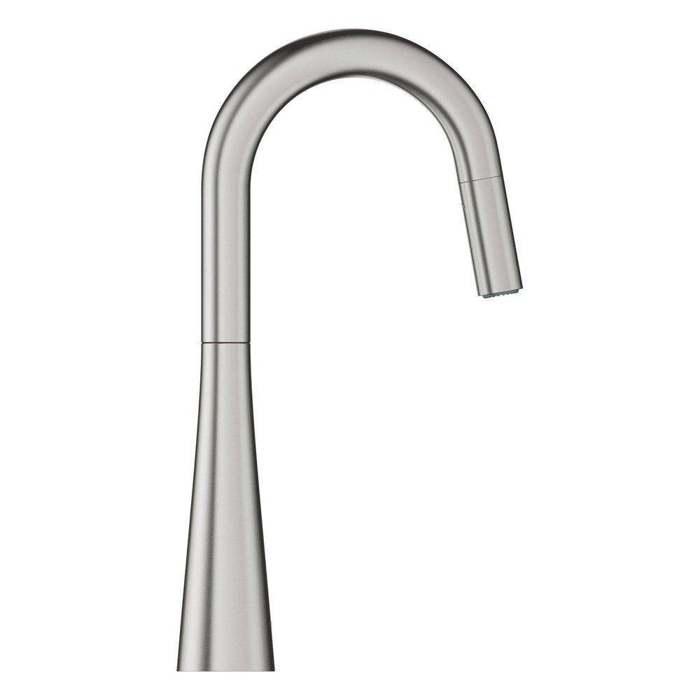 GROHE SuperSteel Infinity&trade; Single Handle Pull Out Kitchen Faucet 