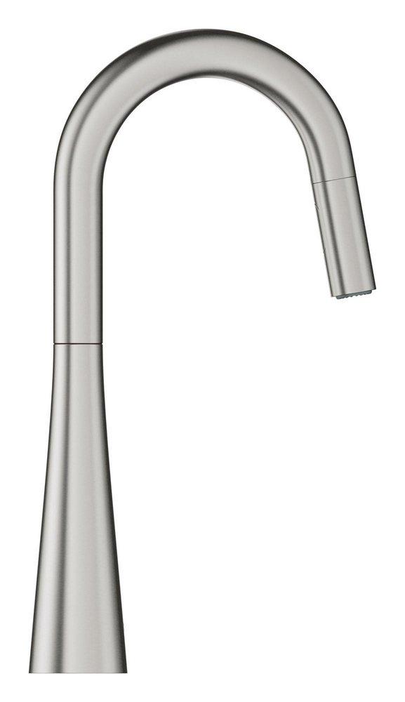 GROHE SuperSteel Infinity&trade; Single Handle Pull Out Kitchen Faucet 