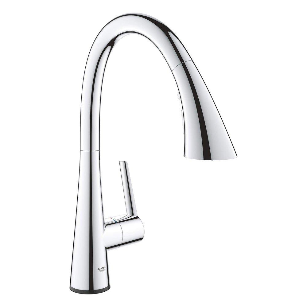 GROHE Chrome Single Handle Pull Down Kitchen Faucet 