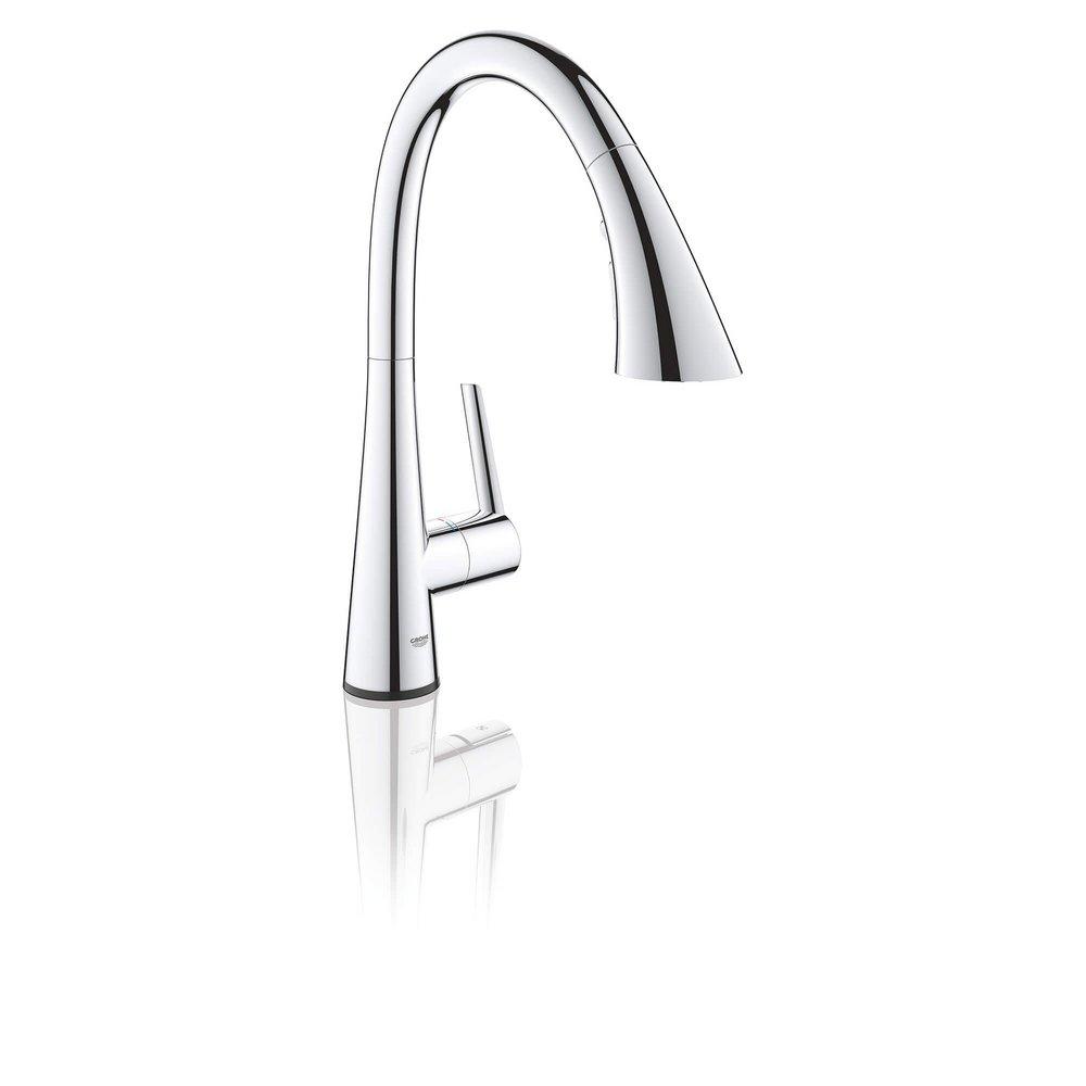 GROHE Chrome Single Handle Pull Down Kitchen Faucet 