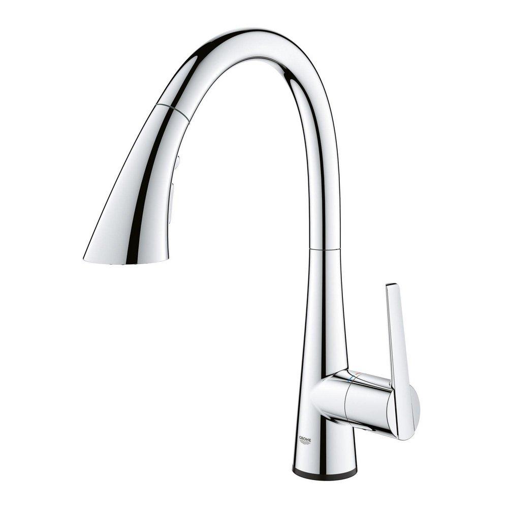 GROHE Chrome Single Handle Pull Down Kitchen Faucet 
