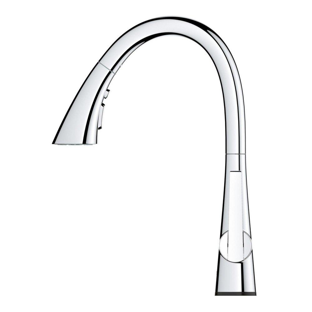 GROHE Chrome Single Handle Pull Down Kitchen Faucet 