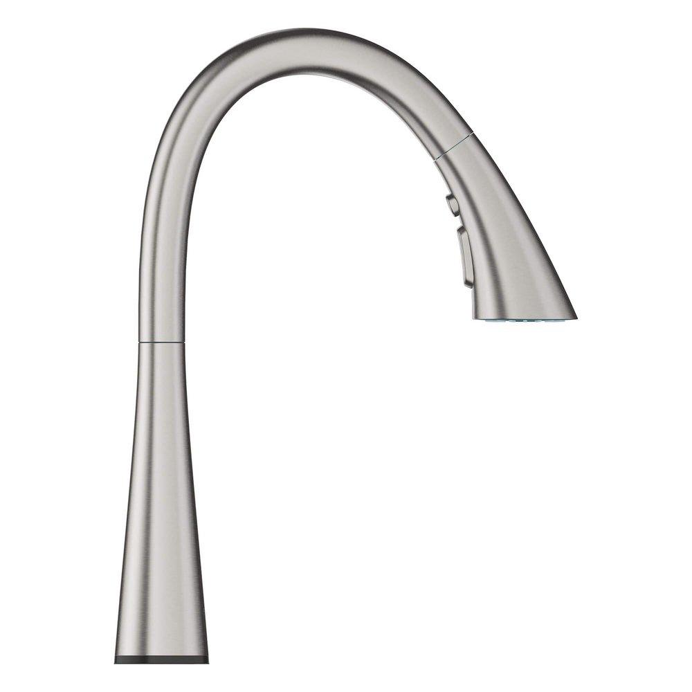 GROHE SuperSteel Infinity Single Handle Pull Out Kitchen Faucet 