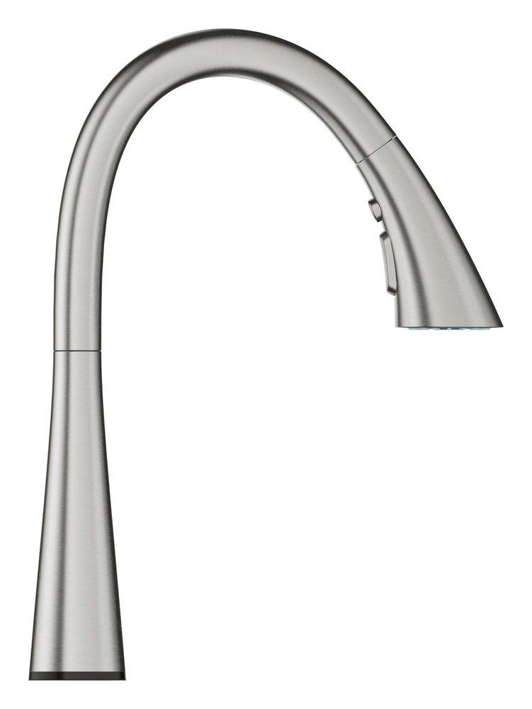 GROHE SuperSteel Infinity Single Handle Pull Out Kitchen Faucet 