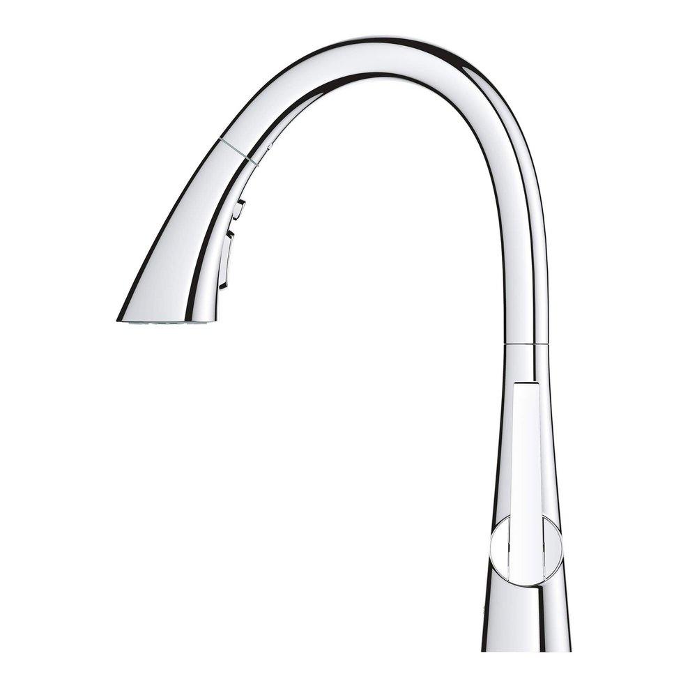GROHE StarLight Chrome Monoblock Single Handle Pull Out Kitchen Faucet 