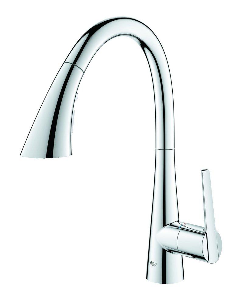 GROHE StarLight Chrome Monoblock Single Handle Pull Out Kitchen Faucet 