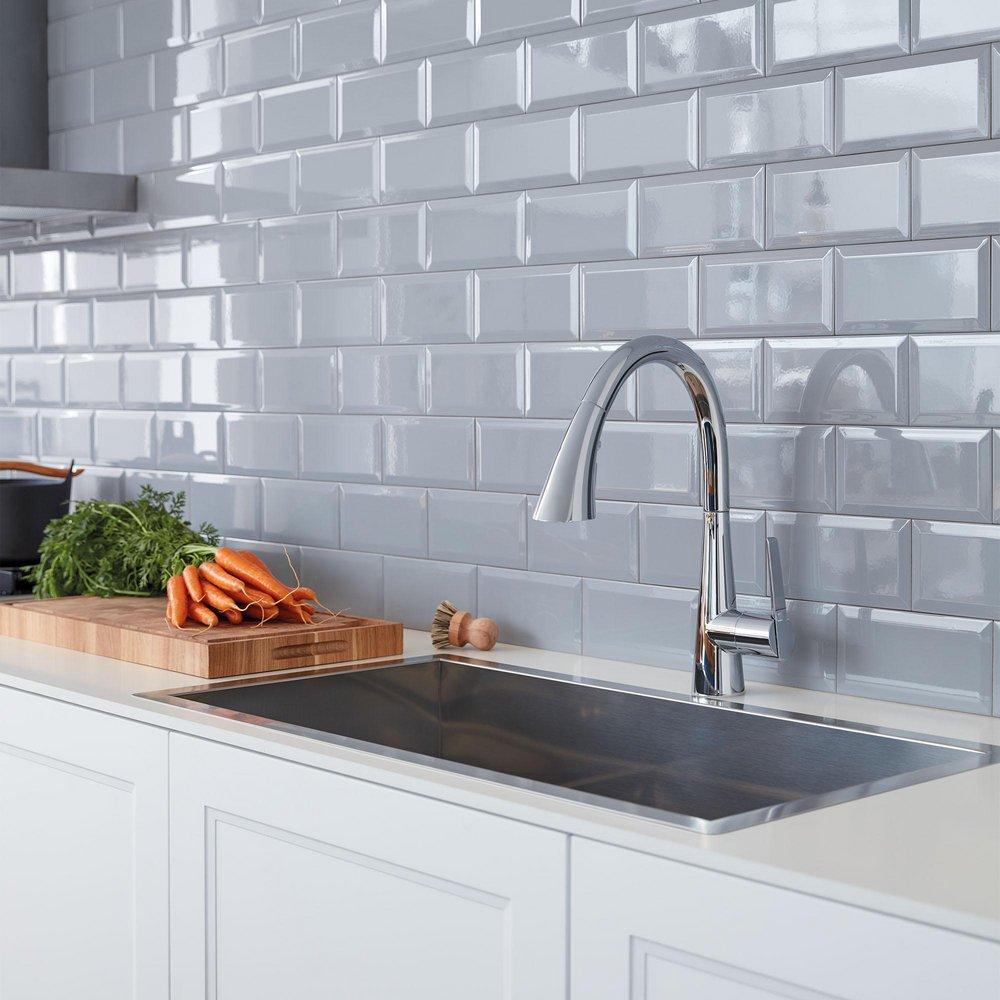 GROHE StarLight&reg; Chrome Monoblock Single Handle Pull Out Kitchen Faucet 