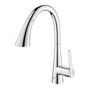 GROHE StarLight&reg; Chrome Monoblock Single Handle Pull Out Kitchen Faucet 
