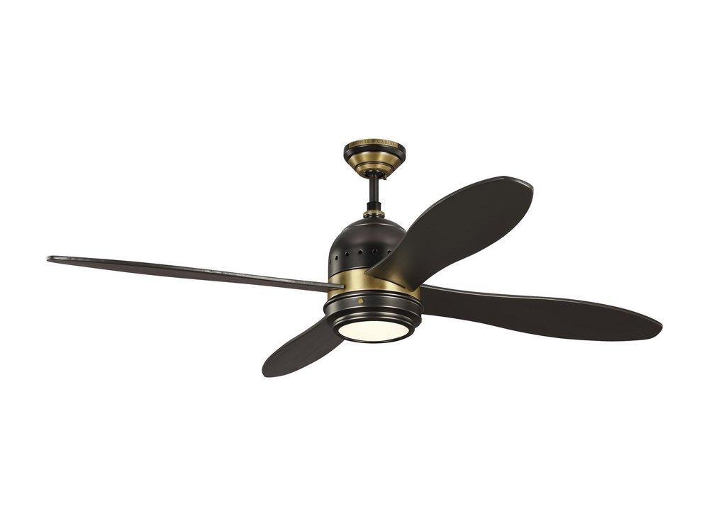 Visual Comfort & Co. Fan Deep Bronze/Antique Brass 56 in. 4-Blade Indoor Ceiling Fan 