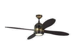 56 in. 4-Blade Indoor Ceiling Fan in Deep Bronze with Antique Brass