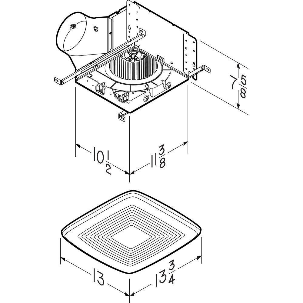 Broan White Bathroom Exhaust Fan in White 