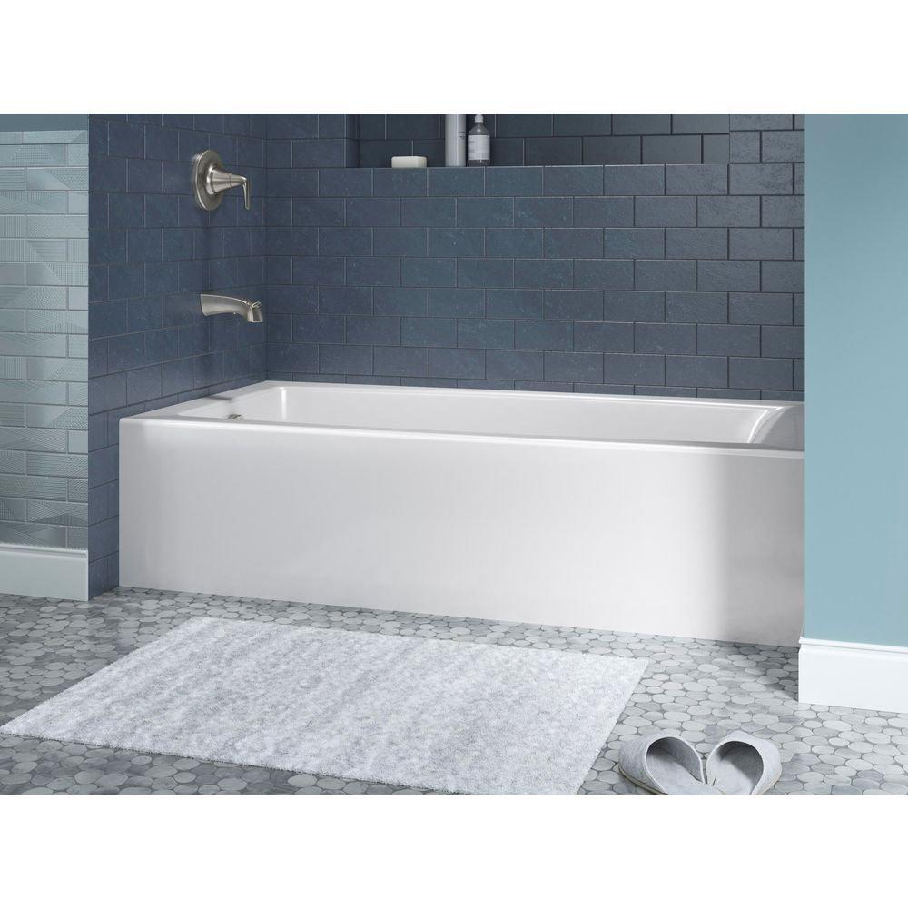 KOHLER White 60 x 30-1/4 in. Soaker Alcove Bathtub in White 