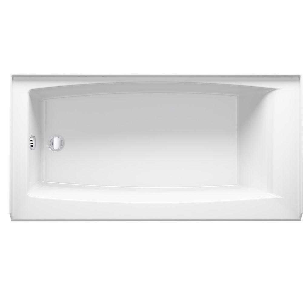 KOHLER White 60 x 30-1/4 in. Soaker Alcove Bathtub in White 