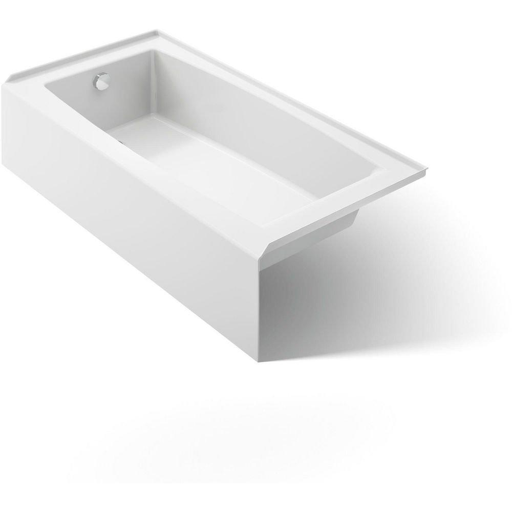 KOHLER White 60 x 30-1/4 in. Soaker Alcove Bathtub in White 