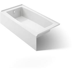 60 in. x 30 in. Soaker Alcove Bathtub with Left Drain in White