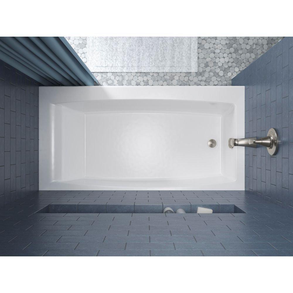 KOHLER White 60 x 30-1/4 in. Soaker Alcove Bathtub in White 