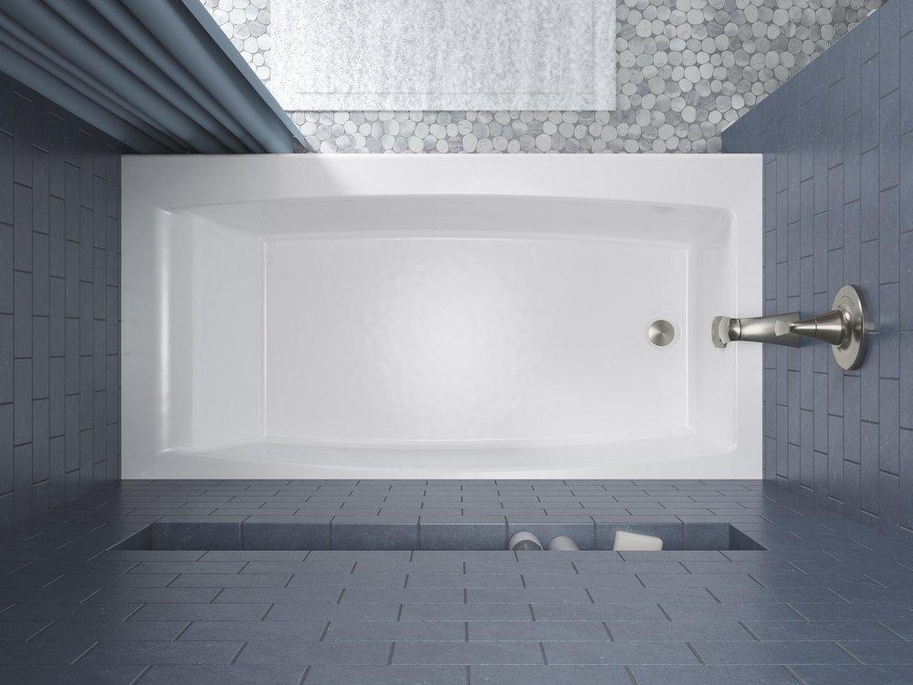 KOHLER White 60 x 30-1/4 in. Soaker Alcove Bathtub in White 