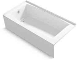 60 in. x 30 in. Soaker Alcove Bathtub with Left Drain in White