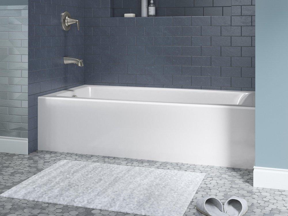 KOHLER White 60 x 30-1/4 in. Soaker Alcove Bathtub in White 