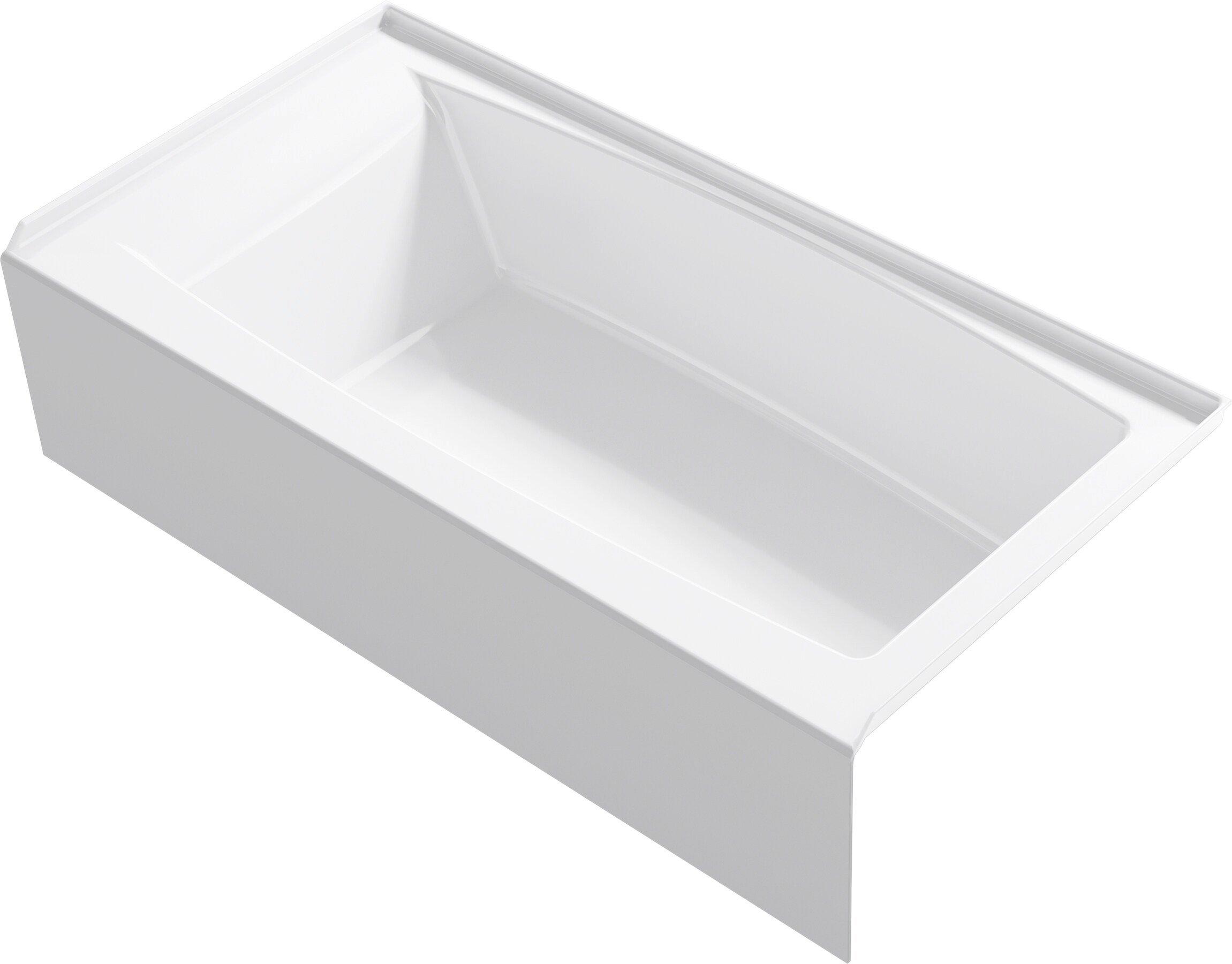 KOHLER White 60 x 30-1/4 in. Soaker Alcove Bathtub in White 