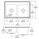 33 X 22 One Hole Double Bowl Stainless Steel SINK Lustertone 
