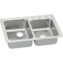 3-Hole 2-Bowl Topmount Kitchen Sink in Lustrous Highlighted Satin