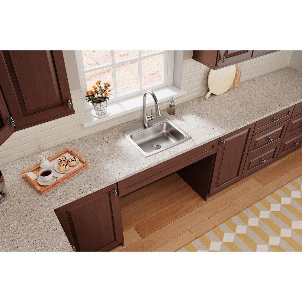 Elkay Lustrous Satin 19 x 18 in. Stainless Steel Single Bowl Drop-in Kitchen Sink in Lustrous Satin 