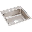 22 x 22 in. 2 Hole Stainless Steel Single Bowl Drop-in Kitchen Sink in Lustrous Satin