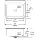 Elkay Lustrous Satin 22 x 19-1/2 x 5-1/2 in. Drop-in Classroom Sink 