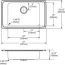 Elkay Lustrous Satin 19-1/2 x 22 in. Stainless Steel Single Bowl Drop-in Kitchen Sink in Lustrous Satin 