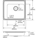 Elkay Lustrous Satin 25 x 21-1/4 in. Stainless Steel Single Bowl Drop-in Kitchen Sink in Lustrous Satin 