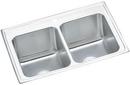 33 x 22 in. 1 Hole Stainless Steel Double Bowl Drop-in Kitchen Sink in Lustrous Satin