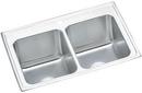 Elkay Lustrous Satin 33 x 22 in. Stainless Steel Double Bowl Drop-in Kitchen Sink in Lustrous Satin 