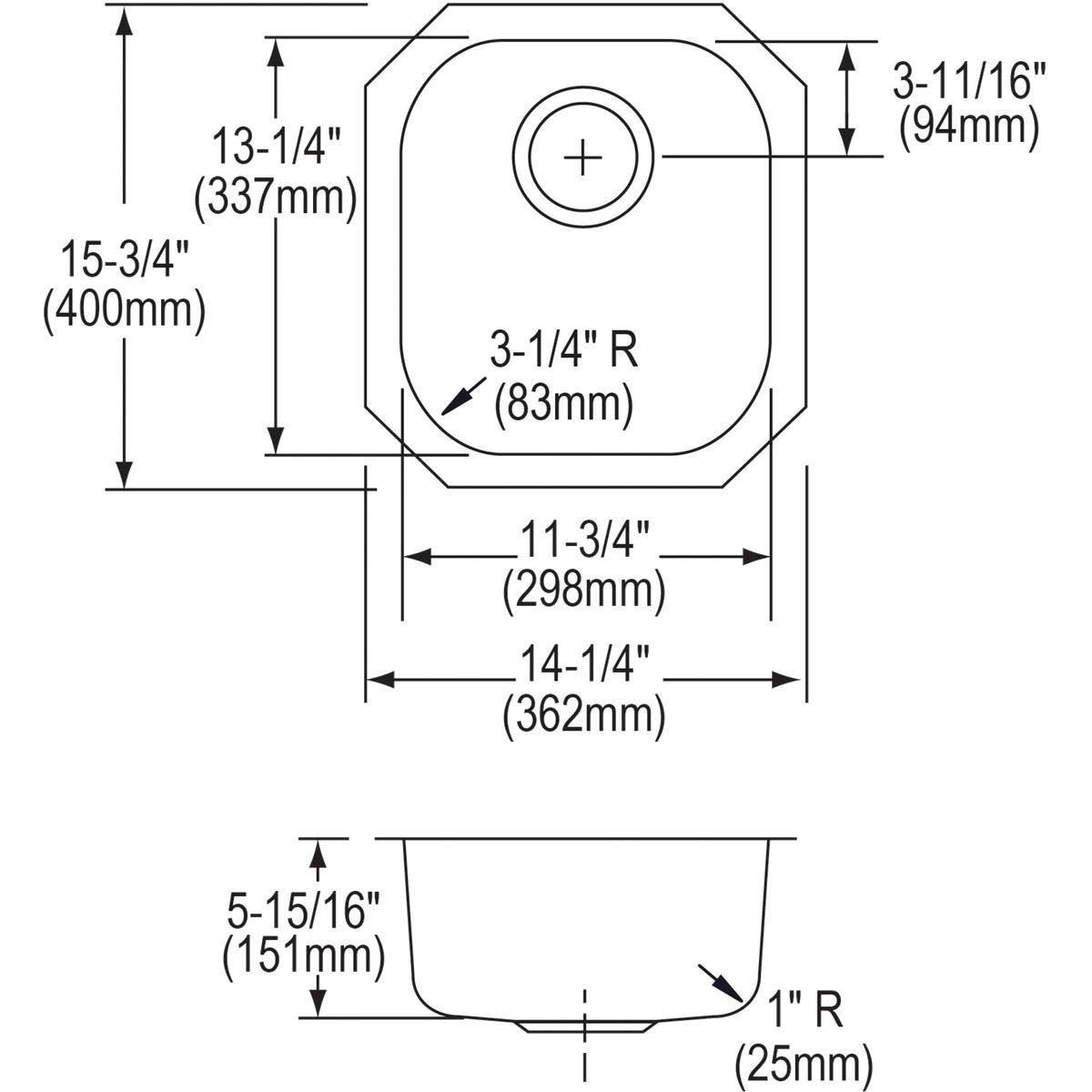 Elkay Lustrous Satin Drop-in Classroom Sink 