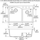 Elkay Lustrous Highlighted Satin 2-Basin Topmount Utility Sink 