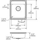 Elkay Lustrous Satin 17 x 20 in. Stainless Steel Single Bowl Drop-in Kitchen Sink in Lustrous Satin 