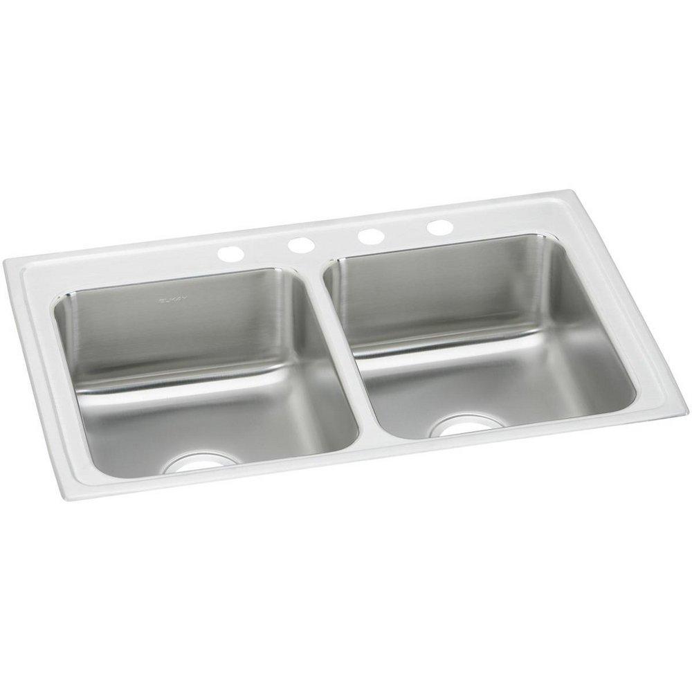 Elkay Stainless Steel 1 Hole Double Bowl Top Mount Sink 