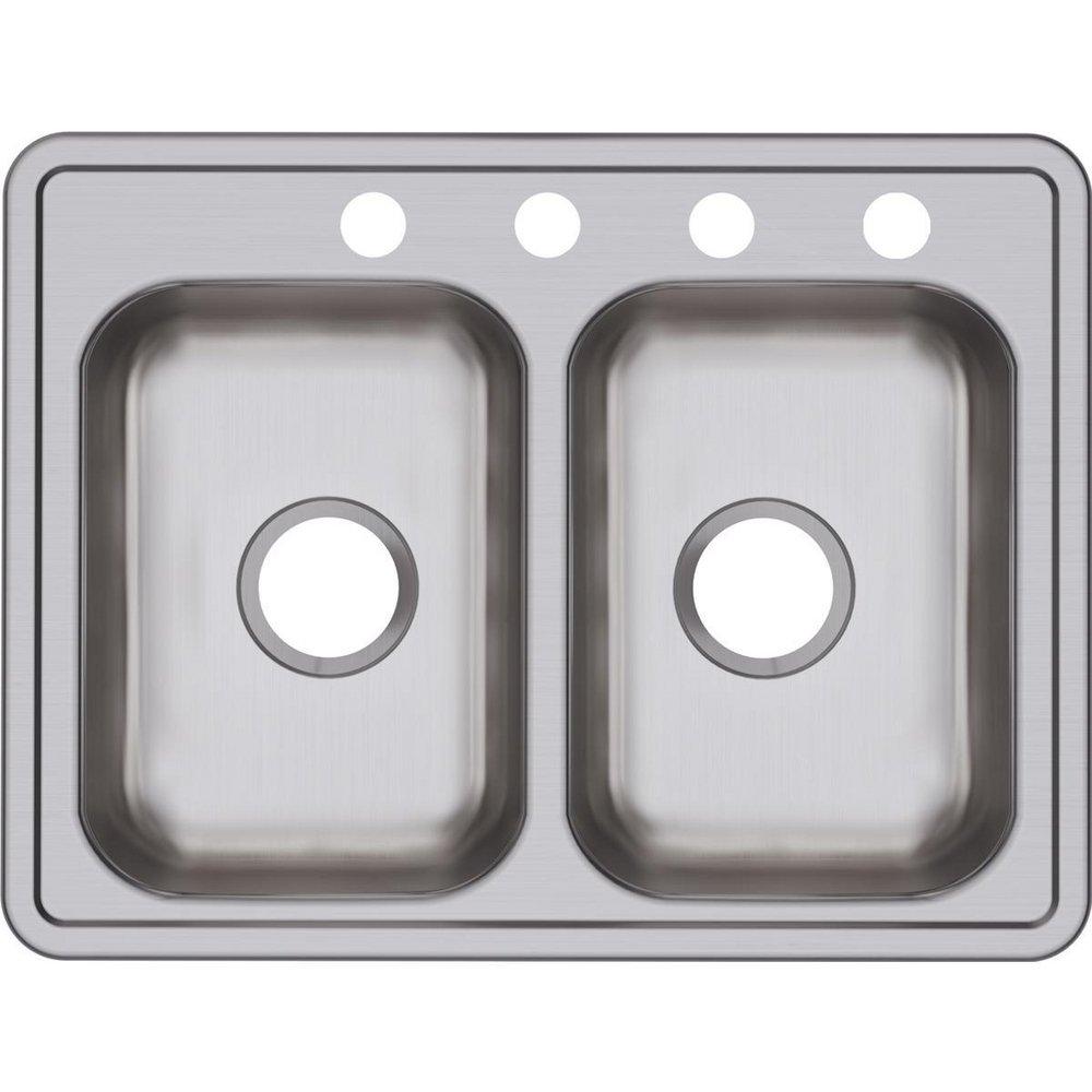 Dayton Satin 25 x 19 in. Stainless Steel Double Bowl Drop-in Kitchen Sink in Satin 